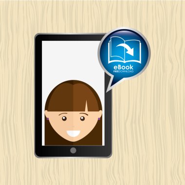 bir elektronik kitap tasarımı kullanan kişi