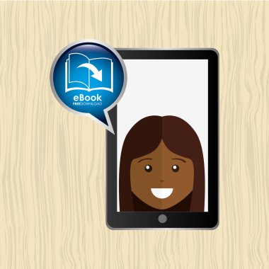 bir elektronik kitap tasarımı kullanan kişi