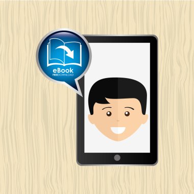 bir elektronik kitap tasarımı kullanan kişi