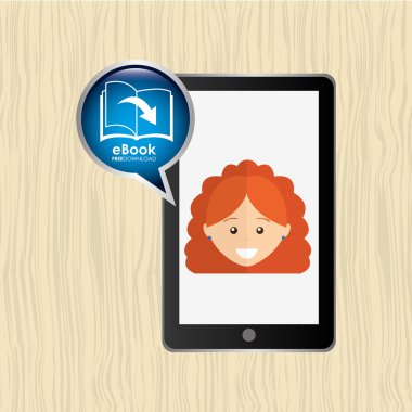 bir elektronik kitap tasarımı kullanan kişi