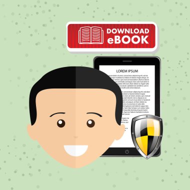 bir elektronik kitap tasarımı kullanan kişi