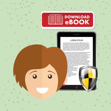 bir elektronik kitap tasarımı kullanan kişi