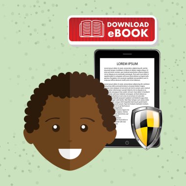 bir elektronik kitap tasarımı kullanan kişi