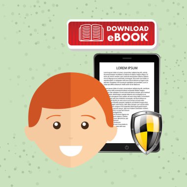 bir elektronik kitap tasarımı kullanan kişi