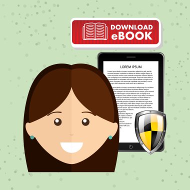 bir elektronik kitap tasarımı kullanan kişi