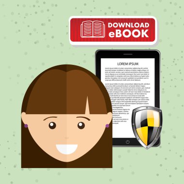 bir elektronik kitap tasarımı kullanan kişi