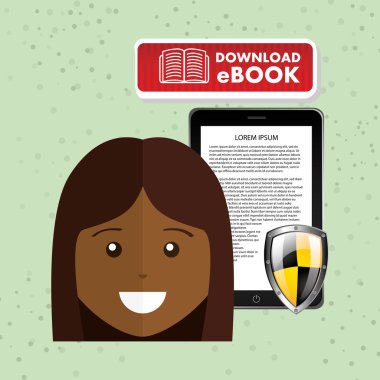 bir elektronik kitap tasarımı kullanan kişi