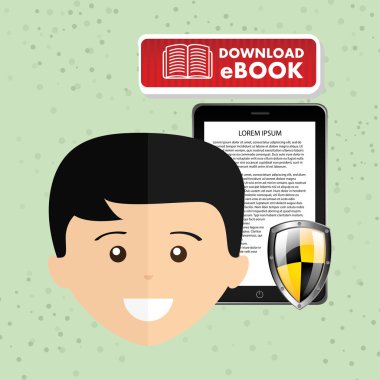 bir elektronik kitap tasarımı kullanan kişi