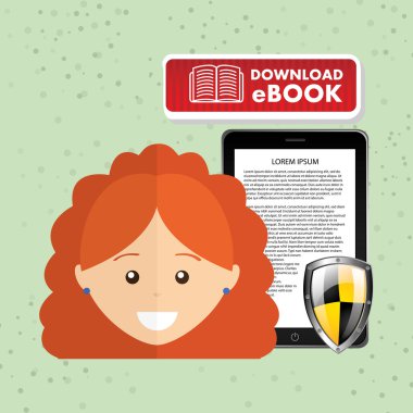 bir elektronik kitap tasarımı kullanan kişi