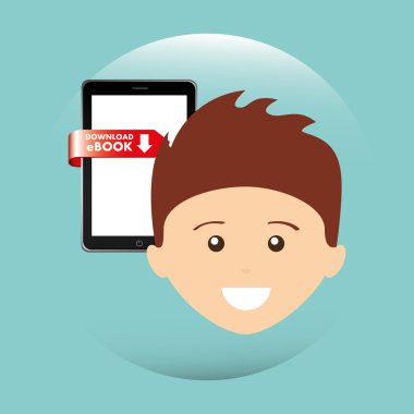 bir elektronik kitap tasarımı kullanan kişi