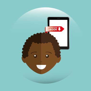 bir elektronik kitap tasarımı kullanan kişi