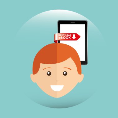 bir elektronik kitap tasarımı kullanan kişi