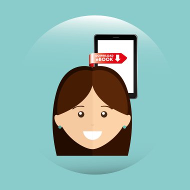 bir elektronik kitap tasarımı kullanan kişi