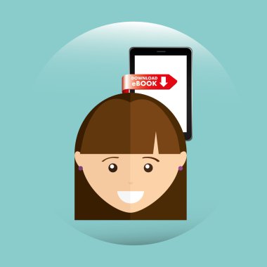 bir elektronik kitap tasarımı kullanan kişi