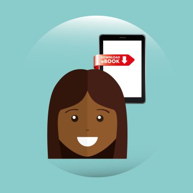 bir elektronik kitap tasarımı kullanan kişi