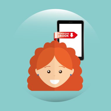 bir elektronik kitap tasarımı kullanan kişi