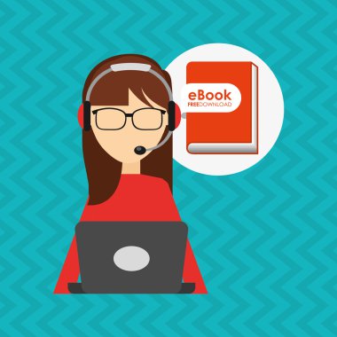 bir elektronik kitap tasarımı kullanan kişi