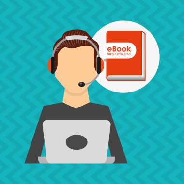 bir elektronik kitap tasarımı kullanan kişi