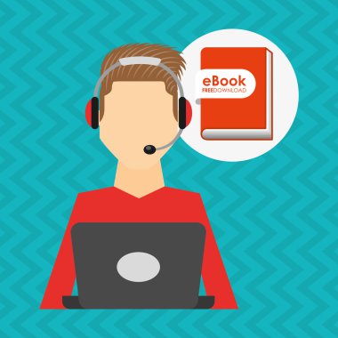 bir elektronik kitap tasarımı kullanan kişi