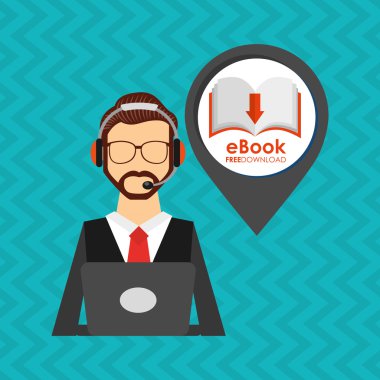 bir elektronik kitap tasarımı kullanan kişi