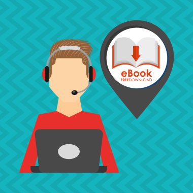 bir elektronik kitap tasarımı kullanan kişi