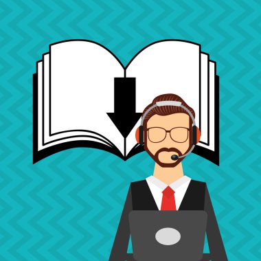 bir elektronik kitap tasarımı kullanan kişi