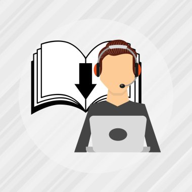 bir elektronik kitap tasarımı kullanan kişi