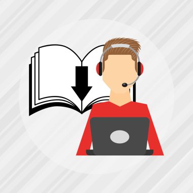 bir elektronik kitap tasarımı kullanan kişi