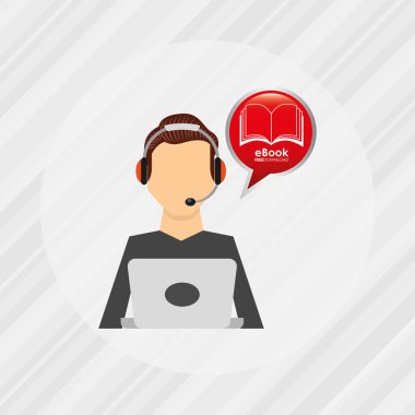 bir elektronik kitap tasarımı kullanan kişi