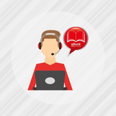 bir elektronik kitap tasarımı kullanan kişi