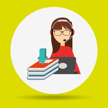 bir elektronik kitap tasarımı kullanan kişi