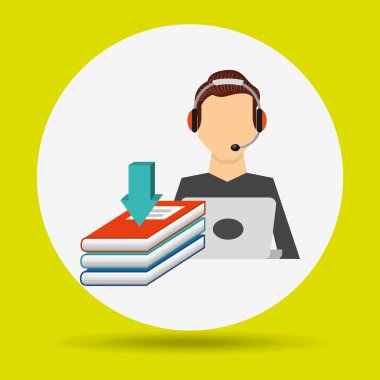 bir elektronik kitap tasarımı kullanan kişi