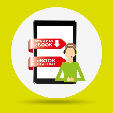 bir elektronik kitap tasarımı kullanan kişi