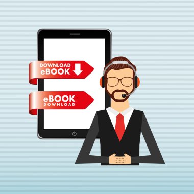 bir elektronik kitap tasarımı kullanan kişi