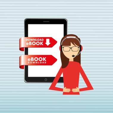 bir elektronik kitap tasarımı kullanan kişi