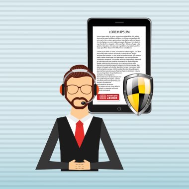 bir elektronik kitap tasarımı kullanan kişi