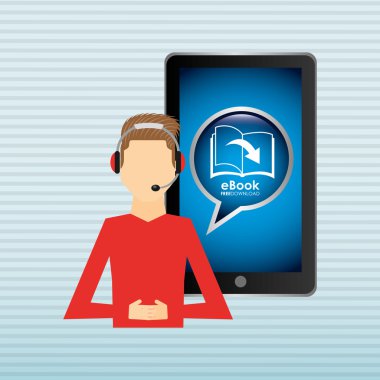 bir elektronik kitap tasarımı kullanan kişi