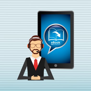 bir elektronik kitap tasarımı kullanan kişi