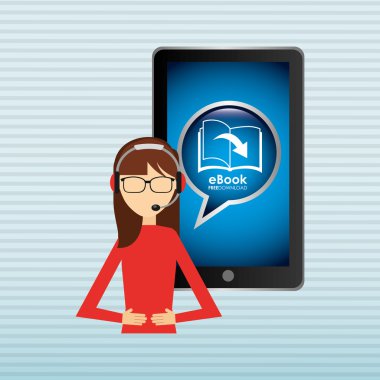 bir elektronik kitap tasarımı kullanan kişi