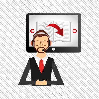 bir elektronik kitap tasarımı kullanan kişi