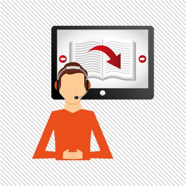 bir elektronik kitap tasarımı kullanan kişi