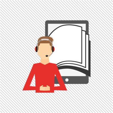 bir elektronik kitap tasarımı kullanan kişi