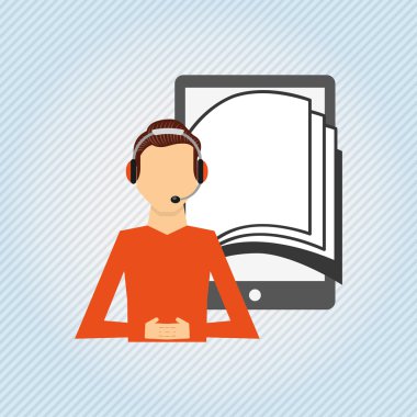 bir elektronik kitap tasarımı kullanan kişi