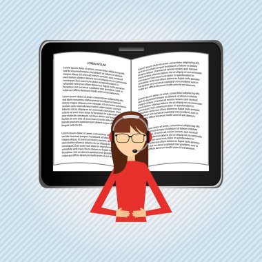 bir elektronik kitap tasarımı kullanan kişi