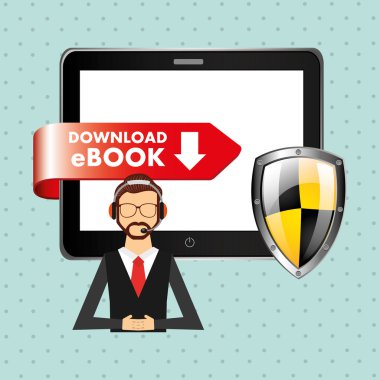 bir elektronik kitap tasarımı kullanan kişi