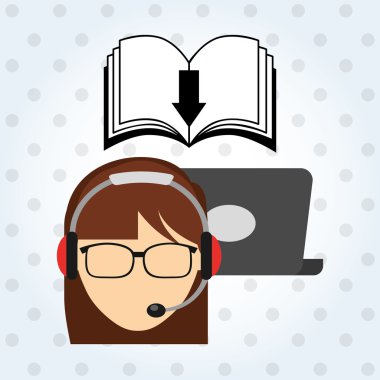 bir elektronik kitap tasarımı kullanan kişi