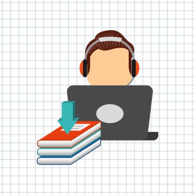 bir elektronik kitap tasarımı kullanan kişi