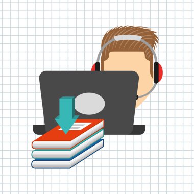 bir elektronik kitap tasarımı kullanan kişi