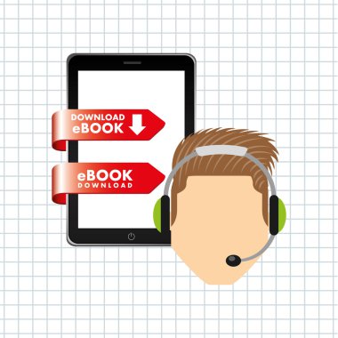 bir elektronik kitap tasarımı kullanan kişi