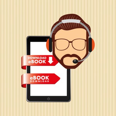 bir elektronik kitap tasarımı kullanan kişi